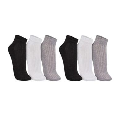 Imagem de Kit 6 Pares De Meias Unissex Cano Curto Trifil Algodão Cotton Feminino