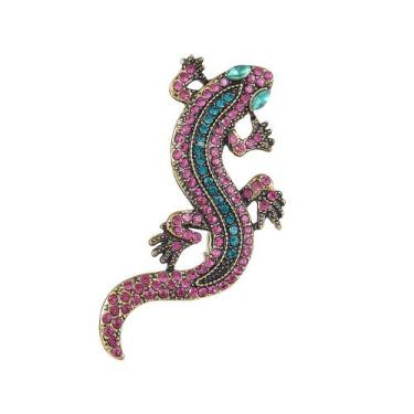 Imagem de Broche Pin, emblema de lapela de animal retrô vintage Lizard - yiweisa
