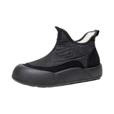 Imagem de Botas De Neve Femininas Com Forro De Fleece, Solado Antiderrapante E C