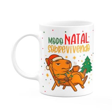 Imagem de Caneca Natal e Capivaras - Modo natal, sobrevivendo - JPS INFO
