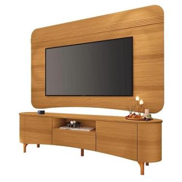 Imagem de Rack Bancada Elara com Painel Armony Cinamomo - HB Móveis - HB Moveis