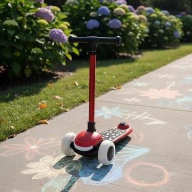 Imagem de Patinete Infantil 3 Rodas com LED e Bluetooth Musical Ajustável Capaci