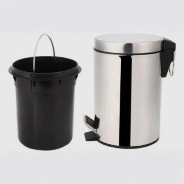 Imagem de Vittak Lixeira 3L Aço Inox Redonda com Balde para Banheiro, Cozinha e 