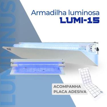 Imagem de Pega Moscas LUMINNUS Lumi15 LED Armadilha Luminosa Adesiva para cozinh