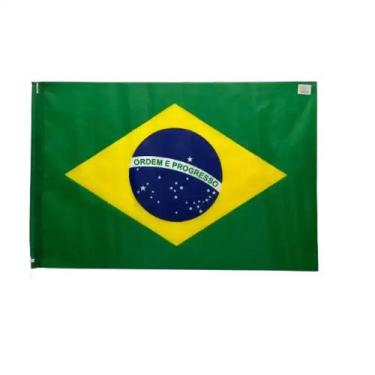 Imagem de Bandeira do Brasil de Poliéster Com Haste Plástica 60 x 90 cm - Jr Toy