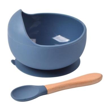 Imagem de Pratinho De Silicone Com Ventosa E Colher Treinamento Bebê - Generic