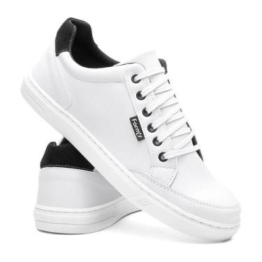 Imagem de Sapatênis Masculino Forms Casual Sola Reta 011, Branco, 46
