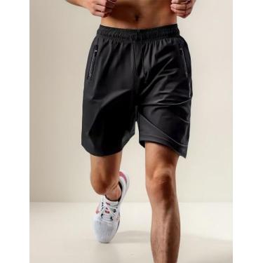 Imagem de Shorts Masculino Esportivo Cós Elástico Com Bolso Zíper - Shorts mascu