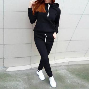 Imagem de Conjunto feminino moleton - Atamultimarcas , Preto, M
