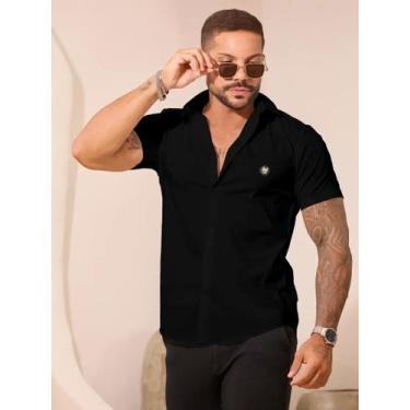 Imagem de Camisa Masculina Gola Polo Elegante PitBull Jeans 93385 Cor:PretoTaman