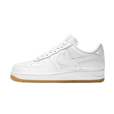 Imagem de Nike Tênis masculino Air Force 1, Branco Branco Marrom Claro Branco Borracha Marrom Cla...