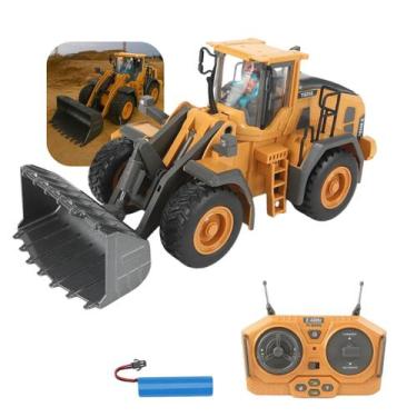 Imagem de Trator Pá Carregadeira Escavadeira Controle Remoto Brinquedo Infantil 