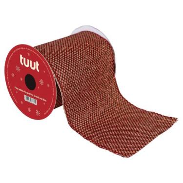 Imagem de Fita Aramada Telada Vermelho Brilho 9.14m x 10cm - Magizi