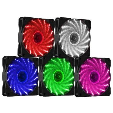 Imagem de Cooler Fan 120mm 12cm 15 Leds Vermelho Azul Verde Branco Rosa - Xway, 