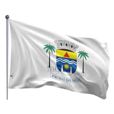 Imagem de Bandeira do Município de Ribeirão das Neves Uma Face Estampada Tamanho