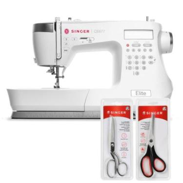 Imagem de Kit Máquina de Costura CE677 + Tesoura 10" Tecido e Tesoura Multiuso P