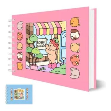Imagem de Livro Colorir Bobbie Goods 50 Folhas Capa Dura Azul e Rosa - Boobie Go