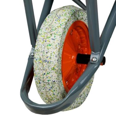 Imagem de Roda Completa Maciça para Carrinho de Mão 466MSUL com Pneu Maciço em Borracha e Aro 8pol 45 50 e 60L Aço Carbono Minasul