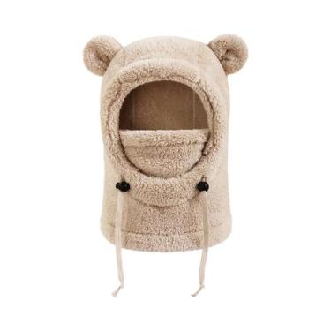 Imagem de Gorro Unissex Com Orelhas De Urso, Máscara E Cachecol Integrados, Chap