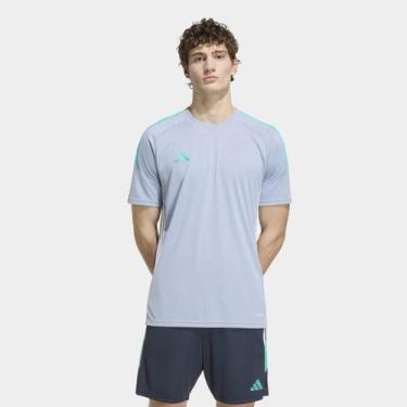 Imagem de Camisa Adidas Tiro Esportiva Masculina, Prata, Verde, GG
