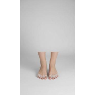 Imagem de Separador Dedos Silicone Ortopédico Par Branco - Congratulations Store