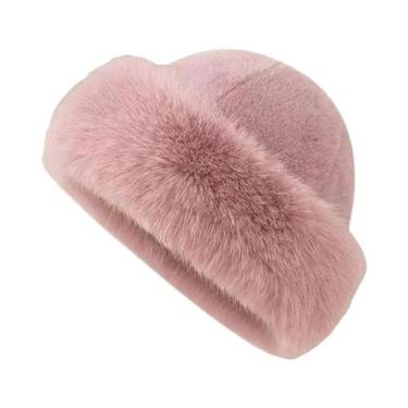 Imagem de Chapéu De Inverno Grosso De Pelúcia, Cor Sólida, Acessório De Moda, À 