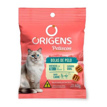 Imagem de Petisco Origens Bolas de Pelo Cuidado Oral Sabor Carne para Gatos 40g