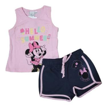 Imagem de Conjunto Blusa Shorts Minnie Disney Rosa Tam 1 2 3 promoção Cativa Disney Kids