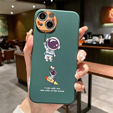 Imagem de Capa de silicone líquido de pulseira de astronauta bonito dos desenhos animados para Samsung Galaxy S22 S21 Ultra S20 FE S10 5g S8 S9 Plus S8 S7 capa de borda, verde, para S7