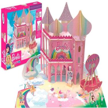 Casa casinha bonecas polly barbie madeira pintado e adesivado - Ri