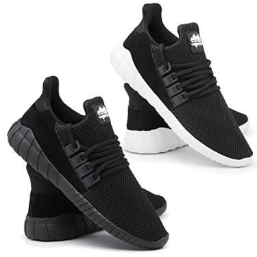 Imagem de Kit 2 Pares Tênis Masculino Nylon Cadarço Perfuros Dia a Dia Preto + Black 43