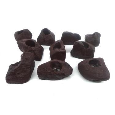 Imagem de Kit 10 Agarras Parede Escalada Realrocks Sem Fixador Marrom