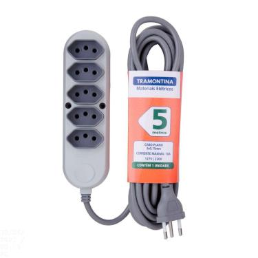 Imagem de Extensão Múltipla 5 Tomadas 2P+T 10 A 250 V Tramontina 5 m Tramontina