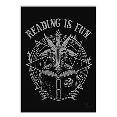 Imagem de Placa Decorativa Livros Magia Baphomet Bruxaria Leitura