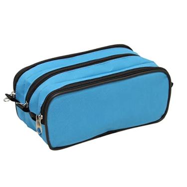 Imagem de ESTOJO POLIESTER AZUL TURQUESA COM 3 DIVISOES - ZIPER PRETO LS EE2127