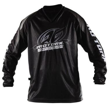 Imagem de Camisa Para Motocross Trilha Insane In Black Preta Pro Tork Tamanhos P