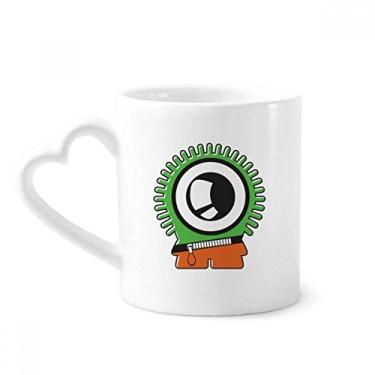 Imagem de Copo de coração de vidro de cerâmica para copos de café Universo e alienígena verde alienígena
