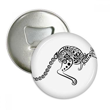 Imagem de Ilustração de esqueleto de canguru com sabor australiano, abridor de garrafas, emblema multifuncional