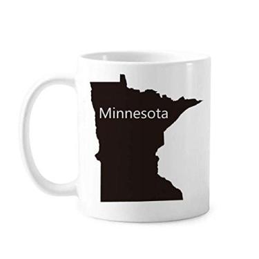 Imagem de Minnesota América Mapa EUA Caneca Contorno Cerâmica Café Porcelana Utensílios de Mesa