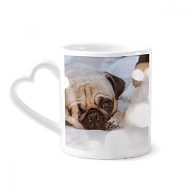 Imagem de Caneca com imagem solitária de animal de estimação Bulldog Caneca de café cerâmica copo de coração de vidro