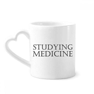 Imagem de Caneca de café de cerâmica para estudo de frase curta copo de coração de vidro