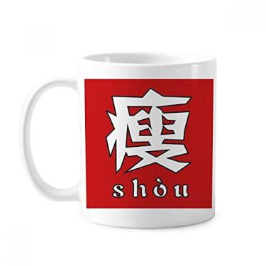 Imagem de Caneca chinesa fina de personagem chinês cerâmica xícara de café porcelana louça