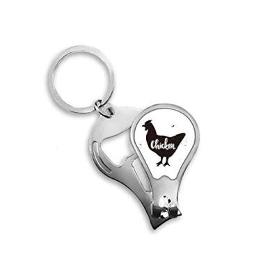 Imagem de Cortador de unhas animal preto e branco galinha abridor chaveiro tesoura