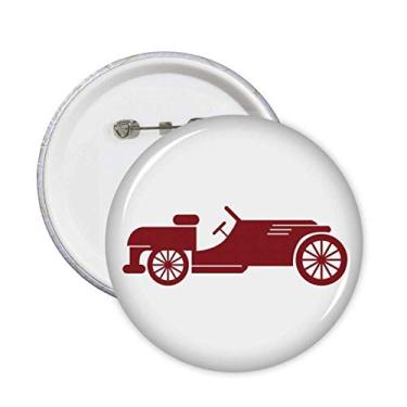 Imagem de Emblema geométrico vermelho clássico de carros traçado alfinetes de crachá botão decoração acessório 5 peças