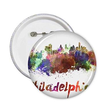 Imagem de Broche de aquarela Philadelphia America City 5 peças