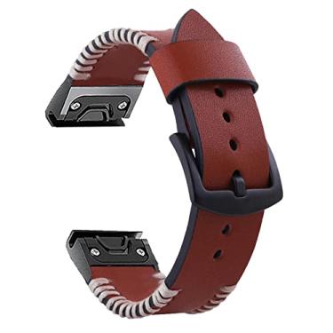 Imagem de KAPPDE 20 26mm Sport Watchband para Garmin Fenix 6X 6 Pro 5X 5 Plus 3 HR Forerunner 935 945 Tiras de pulso de liberação rápida de fácil ajuste (Cor: Marrom escuro, Tamanho: 26mm Fenix 5X 6X Pro)