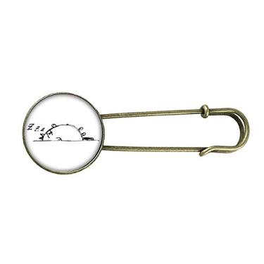 Imagem de Lazy Cat Lying Line Art Deco, presente, moderno, retrô, broche de metal