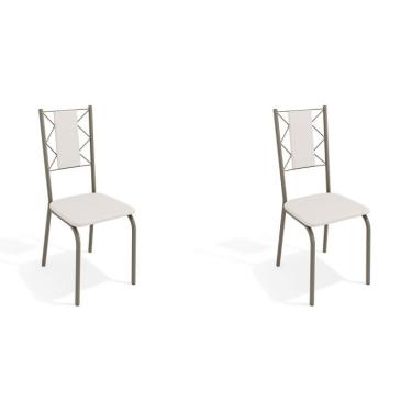 Imagem de Conjunto com 2 Cadeiras Lisboa Nickel e Branco