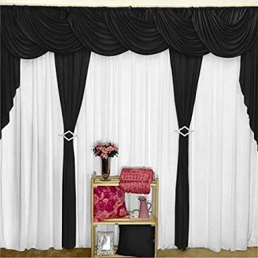 Imagem de Cortina Sedução para Varão em Malha 3,00m x 2,60m Sala Quarto - Preta