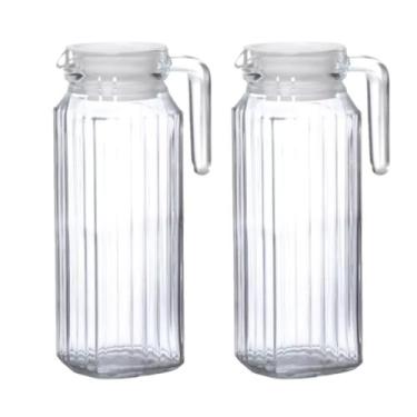 Imagem de Kit Conjunto 2 Jarra Clássica De Vidro Para Suco Água 1 Litro Resisten